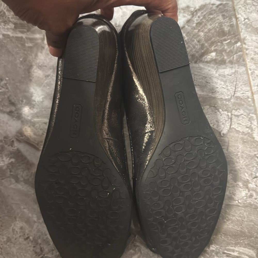 Pewter Coach peek toe pump - Picture 4 of 5